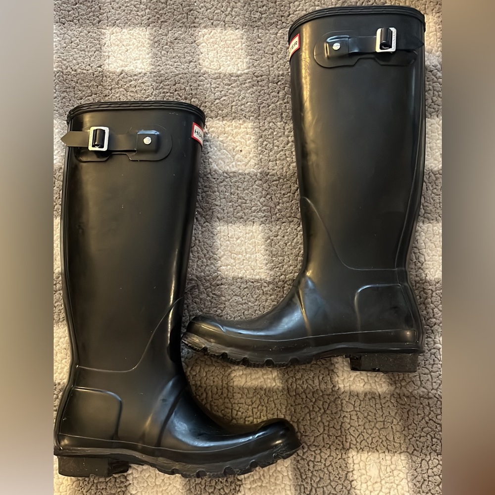 Tall Hunter boots - size 7/38 - black gloss